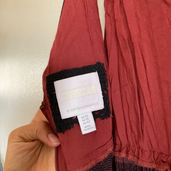 Anthropologie ett twa Red & Black Checkered Plaid Wide Leg Jumpsuit - Picture 6 of 10